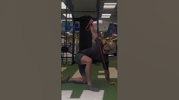 Banded t-spine rotation(half kneeling)