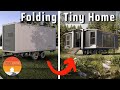 Foldable expanding tiny house on wheels  unfolds to 22 ft wide 