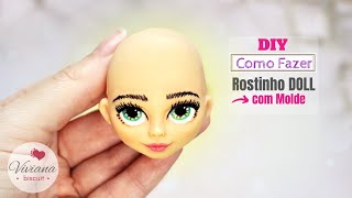 Como Fazer Rostinho Doll com molde em Biscuit / porcelana fria - Viviana Biscuit