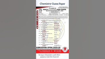 2025 Guess paper class 10 sindh board | Chemistry newtons inn guess paper class 10 #guesspaper2025