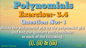 Polynomials||Exercise:- 3.4||Question:-1 (I), (ii) & (iii)||10th Class||SSC||Maths||In Telugu.....👍👌