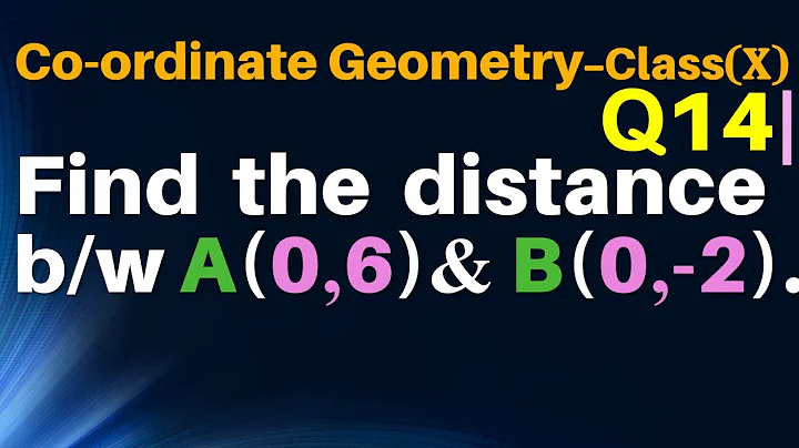 Q14 | Find the distance between the points A(0, 6) and B(0, -2).