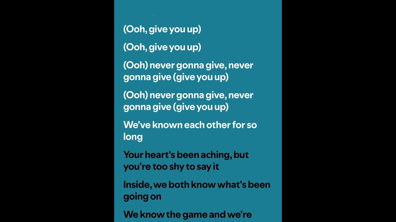 Rick Astley |”Never Gonna Give You Up”| lyrics video