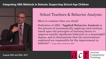 Integrating ABA Methods in Schools: Session 1 Part 4: Teacher Performance Rate and Accuracy Scale