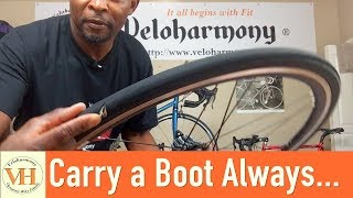 Why carry a boot in your patch kit | handling flat tires on a road bike