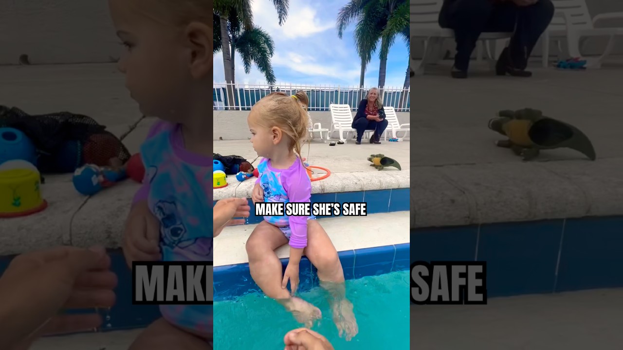 TEACHING CHILD TO SWIM BACK TO THE WALL