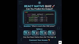 React Native Quiz: Predict the Final Count! 🧠 #shorts #reactnativequiz #codingchallenge #codingquiz