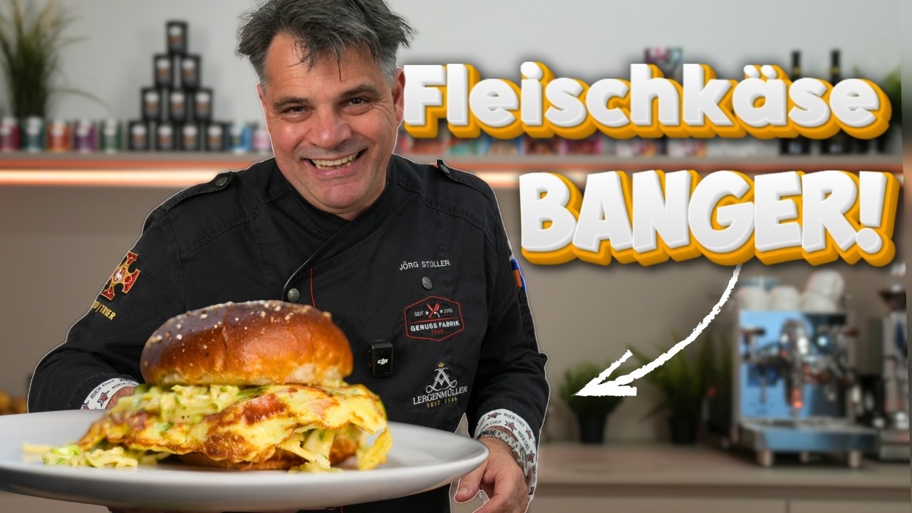 WOW! Fleischkäse Burger auf Laugenbun mit cremigen Krautsalat | Genuss Manufaktur Trier