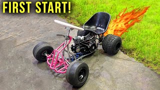 Installing a HUGE 125cc 4 stroke motor in our BUDGET Drift Kart! | Part 4