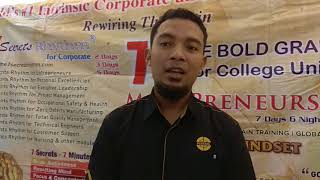 Rewiring the Brain via The 7 Secrets Rhythm, Feedback Ustaz Mohd Yusof Bin Flebu, PAD, PEKAMA
