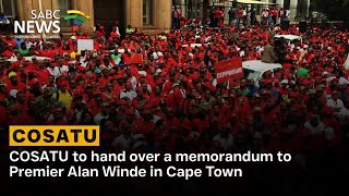 COSATU to hand over a memorandum to Premier Alan Winde in Cape Town: Vanessa Poonah reports
