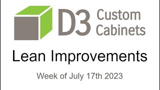 D3 Shop Improvements Week of July 17th