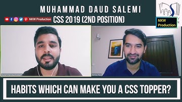 Habits Which Can Make You A CSS Topper_Muhammad Daud Salemi CSS 2019(2nd Position)