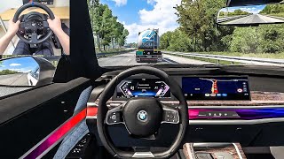 2024 BMW i7 M70  Euro Truck Simulator 2 [Steering Wheel Gameplay]