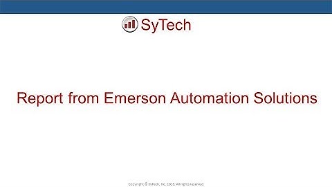 XLReporter report from Emerson Automation Solutions