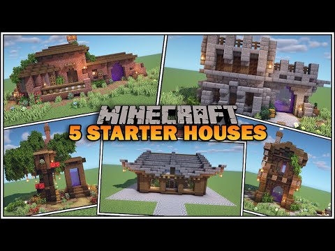 5 Starter Houses with Nether Portals for Minecraft 1.16!!!