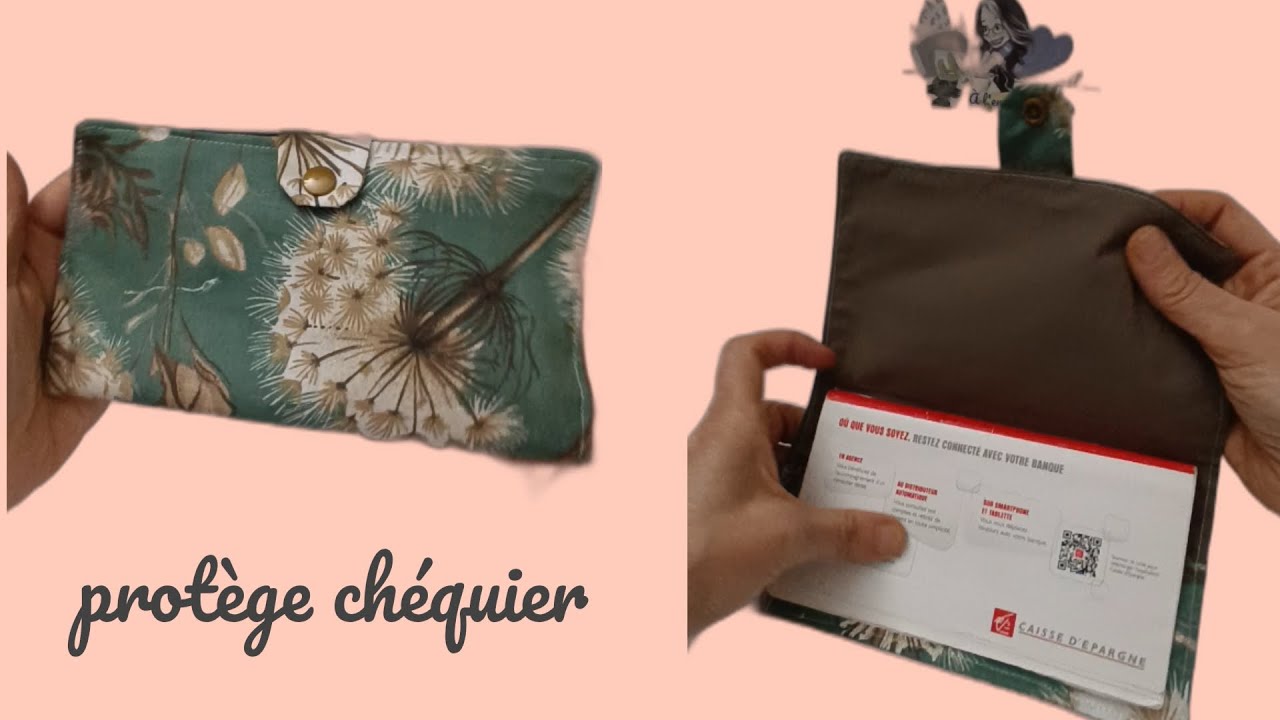 Protège chéquier (souche en haut ),couture débutant.