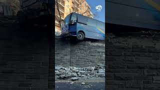 Front Of Mta Bus Hangs Off Overp After Crash Into Guardrail In Bronx