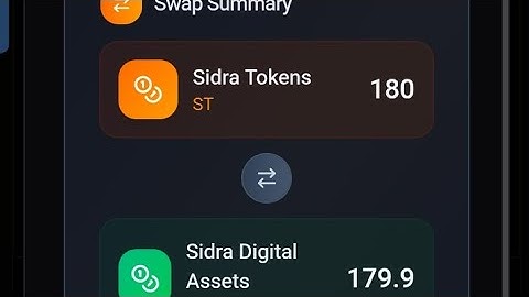 Complete step On How to Swap Sidra Token to Sidra Digital Assets