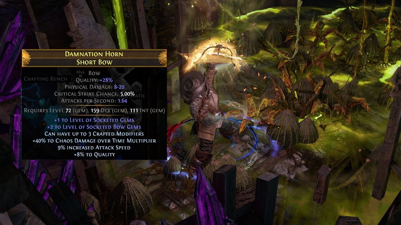 Crafting a +3 Toxic Rain Bow! Path of Exile Ritual SSF - YouTube