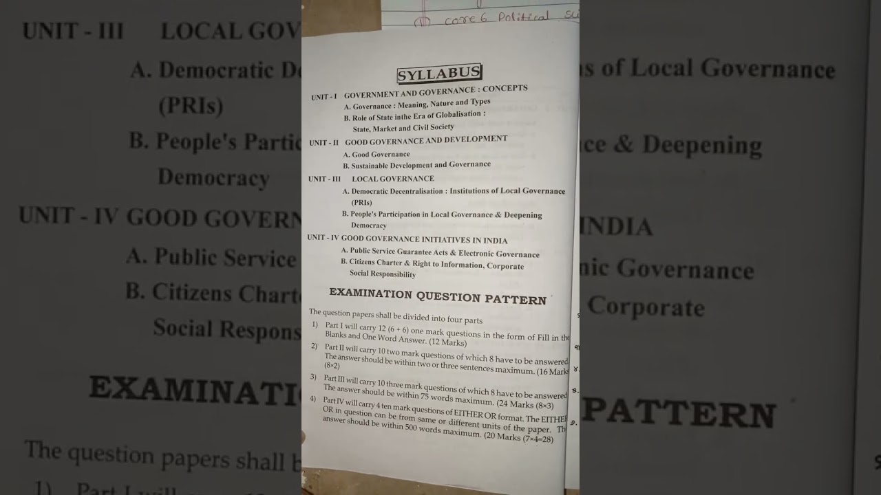 +3 3rd Semester Political Science Generic Elective-2 || Syllabus ||