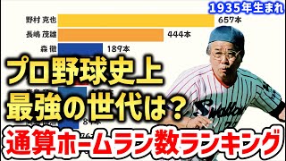 プロ野球 生まれた年別 通算ホームラン数ランキング【動画でわかる統計・データ】