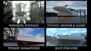 RMS Olympic Launch Comparison - Real Footage vs Animations