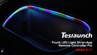 Model 3/Y Frunk LED Light Strip+App Remote Controller Installation Guide