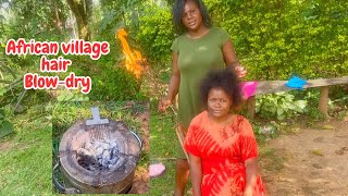 Traditional African Hair Straightening Than we Still Use In My African village!!