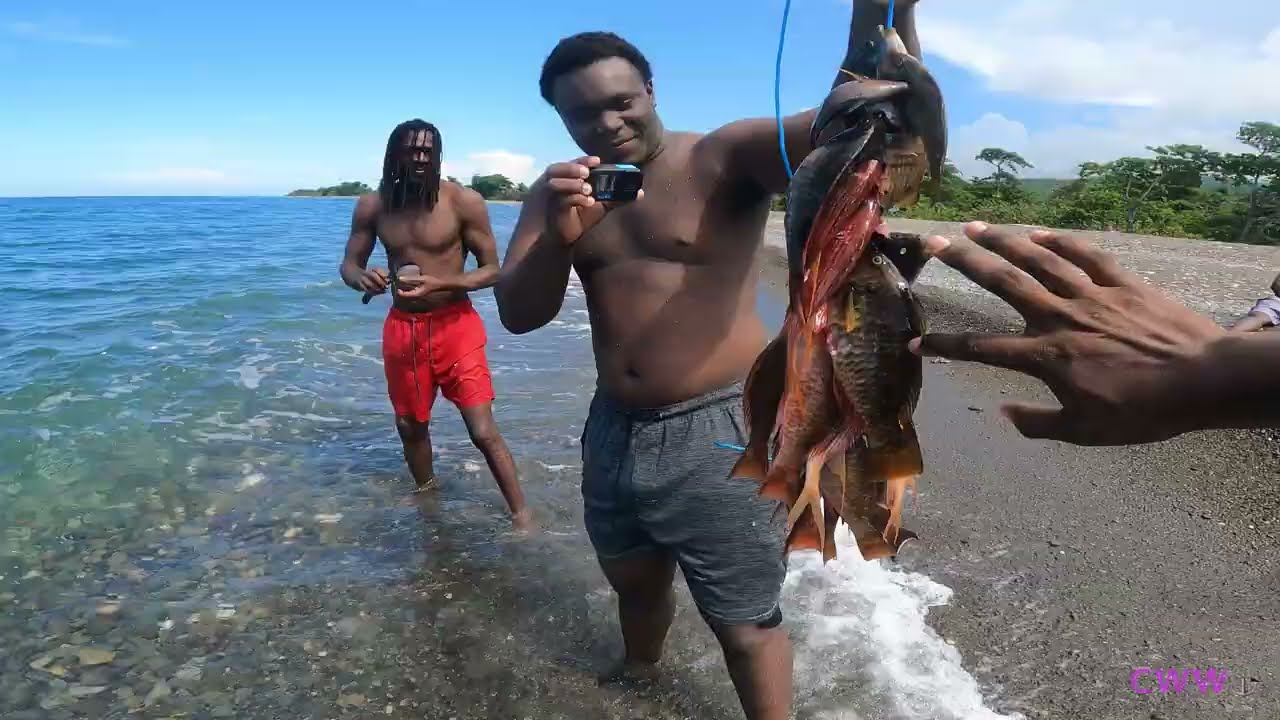 Fish and bread roast over wood fire 🔥​