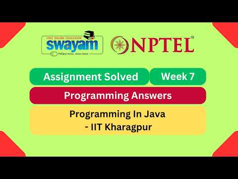 Programming In Java Week 7 | Programming Assignment | My Swayam | #nptel #nptel2026 #myswayam