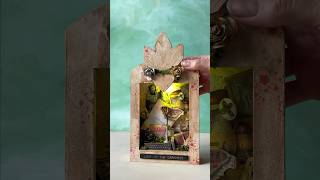 ASMR crafting a Halloween Vintage shadow box #halloween #miniatures #bookart #art