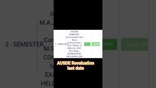 AUSDE Revaluation last date