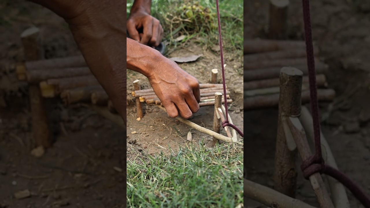 Primitive Survival Trap 🔥 Easy DIY Bushcraft 