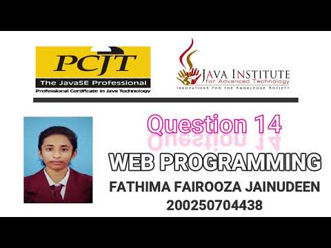 Web Programming Question 14 | Java Institute for Advanced Technology