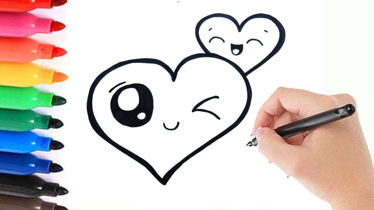 Ongekend HOW TO DRAW LOVE HEARTS KAWAII | HOE TEKEN JE SCHATTIGE HARTJES TP-59