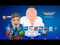 My 10 Year Old Kid Reaction To Me Giving Him NEW Tier 100 Battle Pass Unlocking PETER GRIFFIN Skin