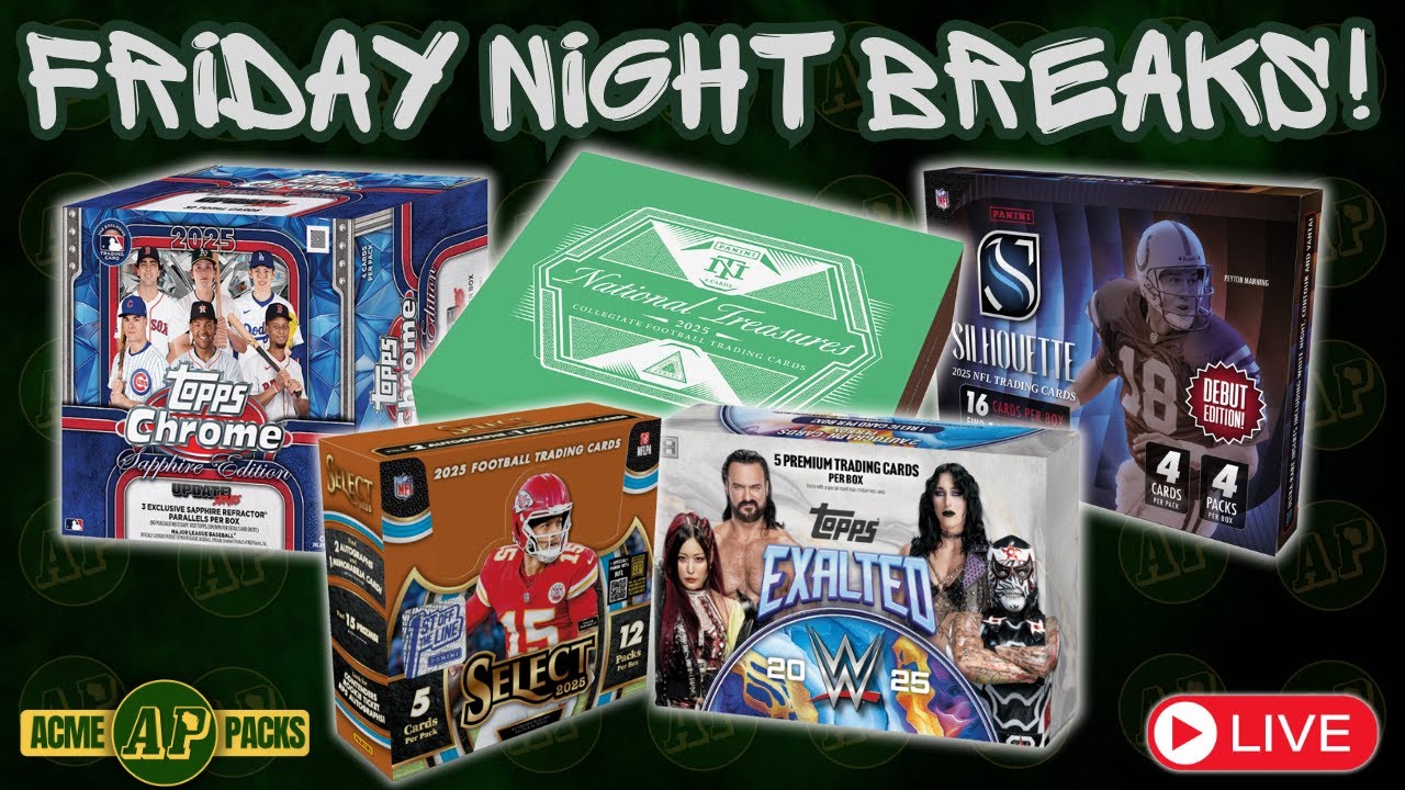 Friday Night Sports Card Breaks! NT & PRIZM NFL, SAPPHIRE MLB, & EXALTED WWE!!