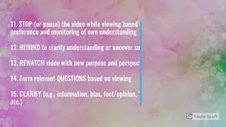 Viewing Comprehension Strategies - submission by Rezalie Mariquit