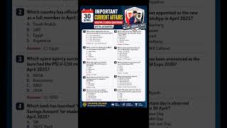 Important Current Affairs MCQ's 30 April 2026 #currentaffairs #appsc #tgpsc #ssc #rrb #upsc #shorts