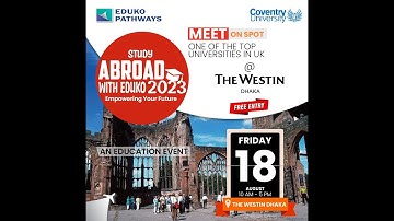 Meet Coventry University at the Eduko International Education Expo - August 2023