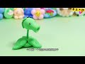 Nặn cây đậu HÀ LAN Peashooter Plant&amp;zombie bằng đất sét tự khô|Clay Art 2021 #clay #handmade