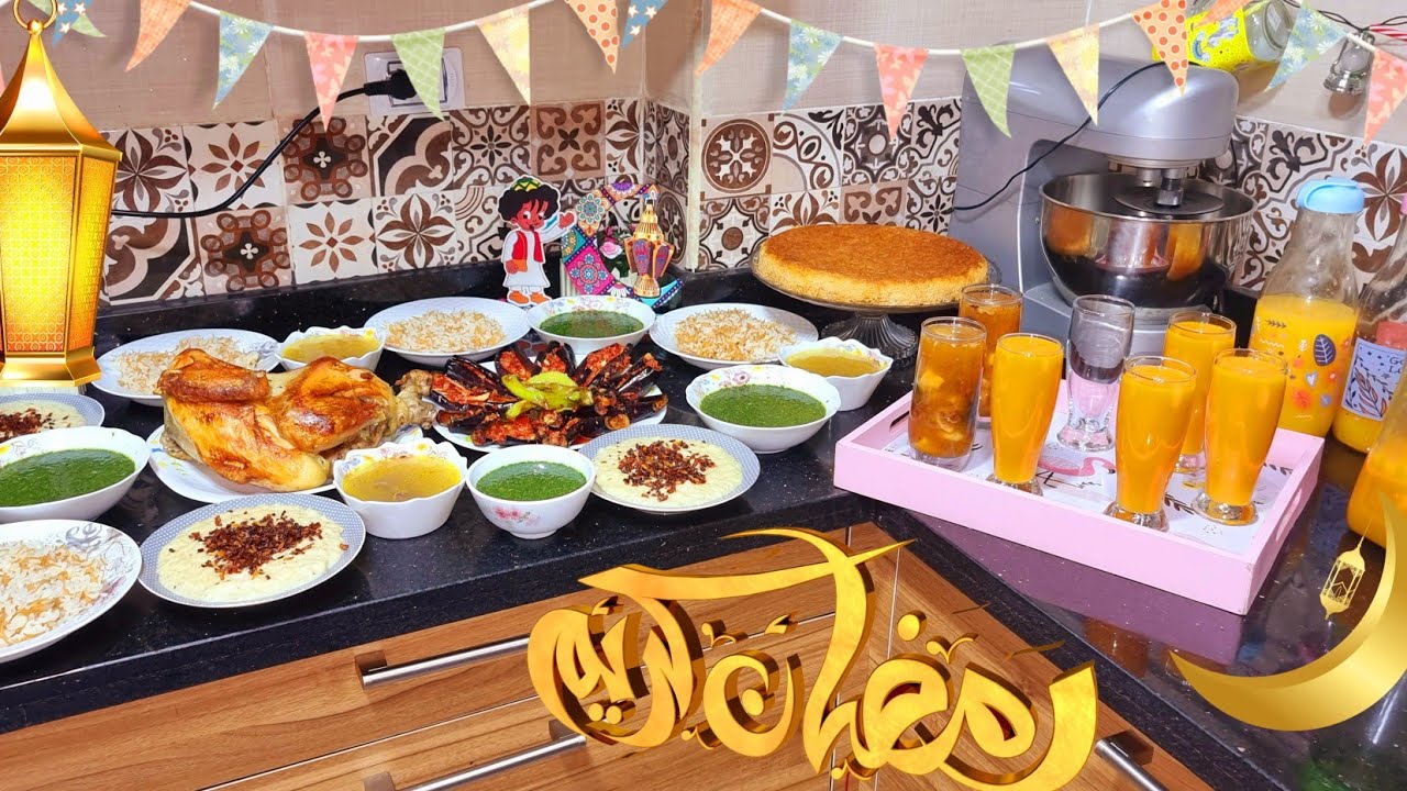 فطارنا خامس يوم رمضان 🌙 دخلت قبل المغرب بساعه 🤔 خرجت بي سفرة تشرف ربنا سترها معايا 💫