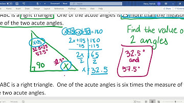 Triangle Sum Theorem Word Problem Notes