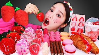 🍓ASMR Strawberry tanghulu dessert Mukbang🍓 딸기 탕후루 디저트 먹방JiniYum 지니얌