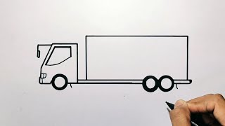 Cara menggambar mobil truk fuso untuk pemula