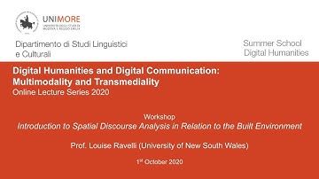 Introduction to Spatial Discourse Analysis in Relation to the Built Environment - Prof. L. Ravelli