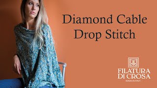 Diamond Cable Drop Stitch: The Aurora Ruana