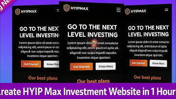 Hyip Max High Yield Investment Platform l Hyip Max Website Free Script 