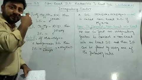 Methods/Integrating Factor/BSc/BS math/PPSC/ADP/SPSC/BPSC/Question#1/Exercise 9.5/Lecture#1